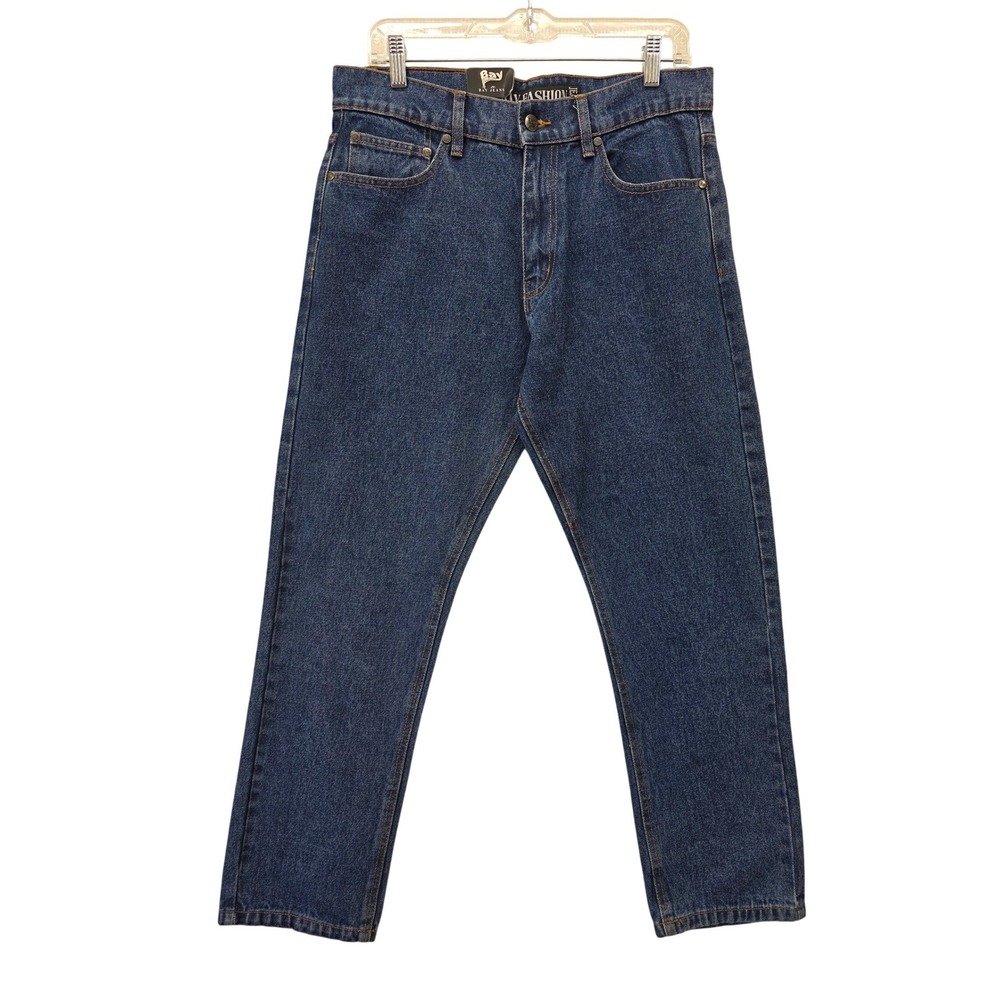 NWT Bay Jeans Mens 32x30 Dark Wash Straight Leg Denim Blue Jeans